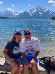Nadeau and wife Deedee posing in their happy place – Jackson Lake in Grand Teton National Park.
